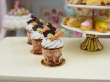 Load image into Gallery viewer, Chocolate Easter Sundae - Rabbit and Carrot Decoration - 12th Scale Miniature Food