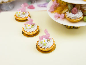 Pink Rabbit Cream Tartlet for Easter - 12th Scale Miniature Food