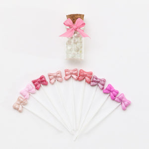 Bow Lollipops / Suckers in 9 Shades of Pink - Dollhouse Miniature
