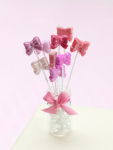 Load image into Gallery viewer, Bow Lollipops / Suckers in 9 Shades of Pink - Dollhouse Miniature