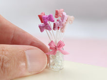 Load image into Gallery viewer, Bow Lollipops / Suckers in 9 Shades of Pink - Dollhouse Miniature