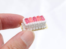 Load image into Gallery viewer, Rectangular Cake Decorated with Pink Gummy Bears - Miniature Food