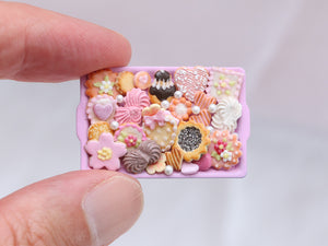 Assorted Pink Treats Display - OOAK - 2022D - Handmade Miniature Food