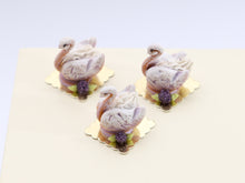 Load image into Gallery viewer, French Blackberry Pastry Swan - 12th Scale Miniature Food