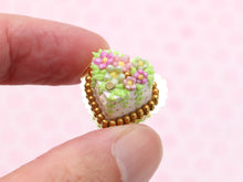 Load image into Gallery viewer, Multi-Coloured Blossoms Heart-shaped Miniature Cake - 12th Scale Handmade Food