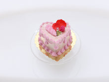 Load image into Gallery viewer, Marie-Antoinette Heart-shaped Cake with Red Rose Petals - Handmade Miniature Food