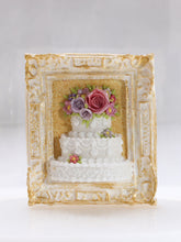 Load image into Gallery viewer, Wedding / Celebration Cake Framed Wall Decoration, Shabby Chic - Dollhouse Miniatures