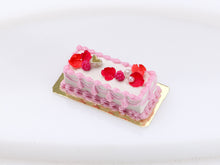 Load image into Gallery viewer, Marie-Antoinette Rectangular Cake with Red Rose Petals - Handmade Miniature Food