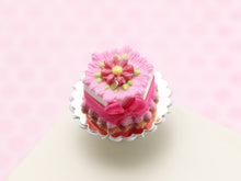 Load image into Gallery viewer, Pink Daisy Cake - 12th Scale Handmade Miniature Food