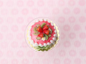 Strawberry and Kiwi Cake - Handmade Miniature Food