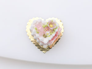 Heart-shaped Cakes with Adorable Pink Gummy Bear Decoration - Handmade Miniature Dollhouse Food