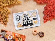 Load image into Gallery viewer, Tray of Cookies with Cameo, Cake - Black &amp; White Theme - Miniature Food