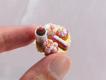 Load image into Gallery viewer, Presentation of Pink Miniature French Pastries - OOAK - Miniature Food