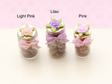Load image into Gallery viewer, Glass Jar of Easter Eggs - OOAK - Choice of Pink, Light Pink, Lilac - Miniature Food