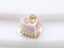Load image into Gallery viewer, Heart-shaped Cakes with Adorable Pink Gummy Bear Decoration - Handmade Miniature Dollhouse Food