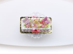 Kaleidoscope of Pastel Butterflies, Rectangular Cake - 12th Scale Dollhouse Food