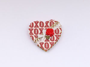 Decorative Heart-Shaped Pretty Boxes - 12th Scale Dollhouse Miniatures