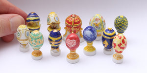 Fabergé Style Decorative Easter Egg Fèves - Series 2 - 12th Scale Dollhouse Miniature