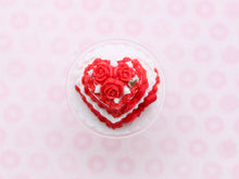 Load image into Gallery viewer, Heartshaped Two Tier Cake - Red Flowers - Love Collection - Handmade Miniature Food