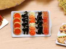 Load image into Gallery viewer, Halloween Cookies - Pumpkin Tartlet, Black Cats, Chocolate Flowers, Gummy Bears - Miniature Food