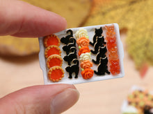 Load image into Gallery viewer, Halloween Cookies - Pumpkin Tartlet, Black Cats, Chocolate Flowers, Gummy Bears - Miniature Food