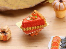 Load image into Gallery viewer, Cake in the shape of a Pumpkin Pie Slice - Handmade Miniature Food