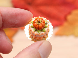 Autumn Cake with Pumpkin - Handmade Miniature Food in 12th Scale