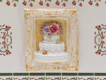 Load image into Gallery viewer, Wedding / Celebration Cake Framed Wall Decoration, Shabby Chic - Dollhouse Miniatures