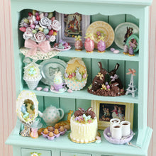 Load image into Gallery viewer, Unique Easter Shelf Unit Filled with Handmade Items- Decorated Miniature Furniture