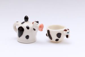 Whimsical Animal Teapot and Teacup Sets - Fèves - 12th Scale Miniature