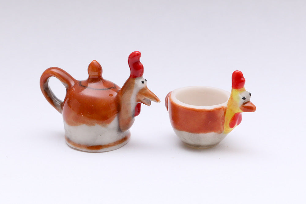 Whimsical Animal Teapot and Teacup Sets - Fèves - 12th Scale Miniature