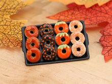 Load image into Gallery viewer, Tray of Decorated Miniature Donuts for Fall - Miniature Food