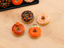 Load image into Gallery viewer, Four Loose Miniature Autumn Donuts - Miniature Food