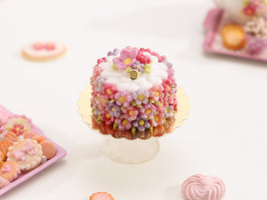 Pink Bountiful Blossoms Cake - Handmade Miniature Food