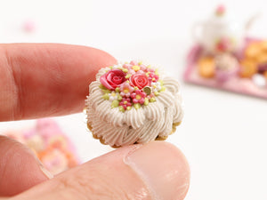 Pink Rose Cream Cake - Miniature Food