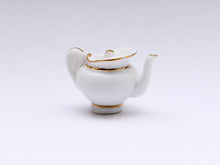 Load image into Gallery viewer, White and Gold Elegant Teapot Collectable Feve