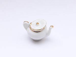 White and Gold Elegant Teapot Collectable Feve