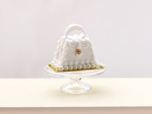 Load image into Gallery viewer, Elegant White Handbag Cake - Handmade Miniature Food for Dollhouses in 12th Scale