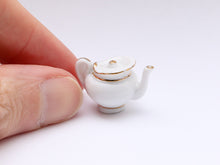 Load image into Gallery viewer, White and Gold Elegant Teapot Collectable Feve