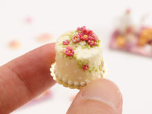 Load image into Gallery viewer, Floral Summer Cake with Pink Blossoms and Vines - Miniature Food