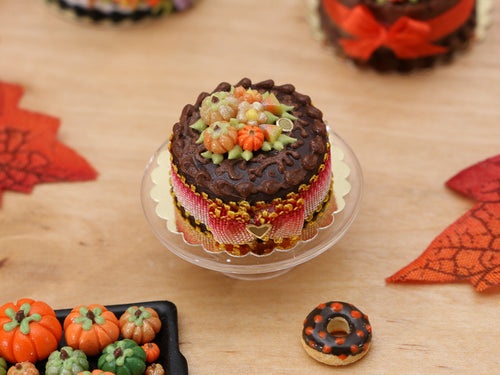 Chocolate Cake for Autumn / Fall - Handmade Miniature Food