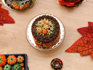 Chocolate Cake for Autumn / Fall - Handmade Miniature Food