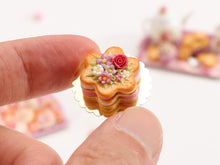 Load image into Gallery viewer, Flower Shaped Millefeuille Cream-Filled Sablé decorated with Pink Rose &amp; Blossoms