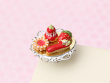 Load image into Gallery viewer, French Strawberry-themed Pastries - Eclair, Religieuse, Choux Pastry - Handmade Miniature Food
