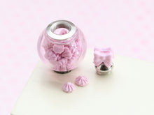 Load image into Gallery viewer, Glass Jar of Pink Meringues - Miniature Food