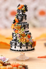 Load image into Gallery viewer, Five Tier Autumn Cake with a Cascading Spiral of Flowers - Miniature Food