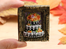 Load image into Gallery viewer, Autumn / Fall Roses Cake Framed Wall Decoration - Decorative Dollhouse Miniature