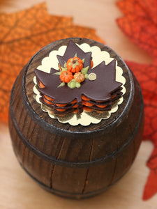 Autumn Leaf Millefeuille Layered Cake (Chocolate or Cookie) - Miniature Food