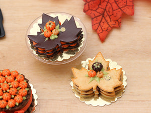 Autumn Leaf Millefeuille Layered Cake (Chocolate or Cookie) - Miniature Food