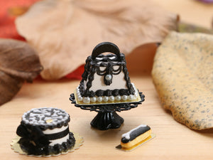 Black & White Halloween Handbag Cake - 12th Scale Miniature Food